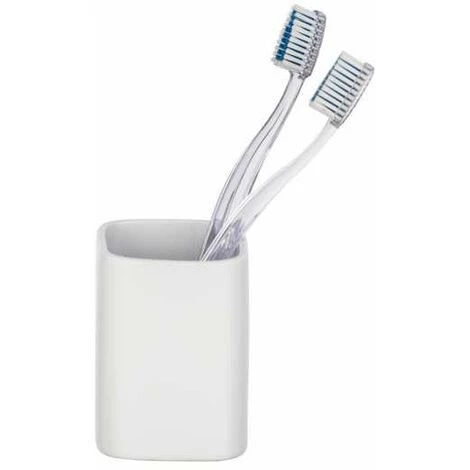 WENKO Porte Brosse à Dent Hexa, Gobelet Salle De Bain, Céramique, 6,5x9x6,5 Cm, Blanc 5 WENKO Porte Brosse à Dent Hexa, Gobelet Salle De Bain, Céramique, 6,5x9x6,5 Cm, Blanc – Image 3