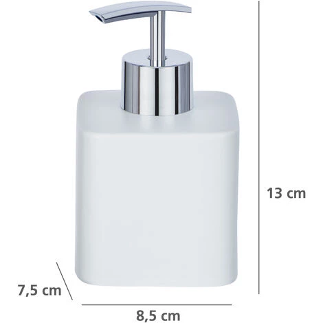 WENKO Distributeur Savon Liquide Hexa, Capacité 290 Ml, Céramique, 7,5x13x8,5 Cm, Blanc 5 WENKO Distributeur Savon Liquide Hexa, Capacité 290 Ml, Céramique, 7,5x13x8,5 Cm, Blanc – Image 3