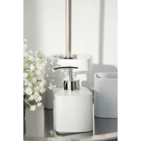 WENKO Distributeur Savon Liquide Hexa, Capacité 290 Ml, Céramique, 7,5x13x8,5 Cm, Blanc 7 WENKO Distributeur Savon Liquide Hexa, Capacité 290 Ml, Céramique, 7,5x13x8,5 Cm, Blanc – Image 5