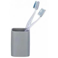 WENKO Porte Brosse à Dent Hexa, Gobelet Salle De Bain, Céramique, 6,5x9x6,5 Cm, Gris 5 WENKO Porte Brosse à Dent Hexa, Gobelet Salle De Bain, Céramique, 6,5x9x6,5 Cm, Gris -WENKO Soldes 16526893 2