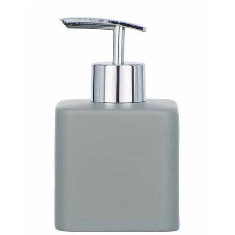 WENKO Distributeur Savon Liquide Hexa, Capacité 290 Ml, Céramique, 7,5x13x8,5 Cm, Gris 4 WENKO Distributeur Savon Liquide Hexa, Capacité 290 Ml, Céramique, 7,5x13x8,5 Cm, Gris – Image 2
