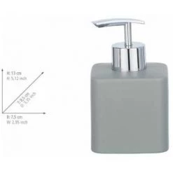 WENKO Distributeur Savon Liquide Hexa, Capacité 290 Ml, Céramique, 7,5x13x8,5 Cm, Gris 7 WENKO Distributeur Savon Liquide Hexa, Capacité 290 Ml, Céramique, 7,5x13x8,5 Cm, Gris -WENKO Soldes 16526895 3