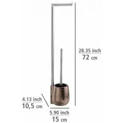 WENKO Ensemble WC 2en1 Marrakesh, Brosse WC Et Dérouleur Papier Toilette Sur Pied, Céramique Brillante - Acier Inox, 15x72x10,5 Cm, Marron 10 WENKO Ensemble WC 2en1 Marrakesh, Brosse WC Et Dérouleur Papier Toilette Sur Pied, Céramique Brillante - Acier Inox, 15x72x10,5 Cm, Marron -WENKO Soldes 16526902 4