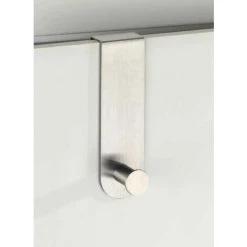 WENKO Patère Porte Manteau Celano, Patère De Porte à Suspendre, Fixation Sans Perçage, Crochet Porte Manteaux à Suspendre Aux Portes D'épaissur 2 Cm, Acier Inoxydable, 4x14x6 Cm, Mat -WENKO Soldes 16526904 5
