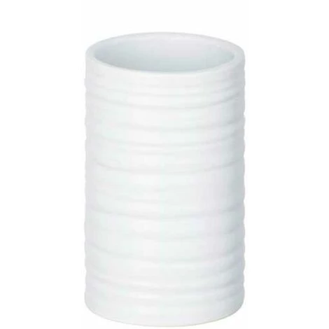 WENKO Porte Brosse à Dent Mila, Gobelet Brosse à Dent, Céramique, Ø 6,5x10,5 Cm, Blanc 3 WENKO Porte Brosse à Dent Mila, Gobelet Brosse à Dent, Céramique, Ø 6,5x10,5 Cm, Blanc