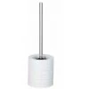 WENKO Porte Brosse WC Mila, Brosse WC Silicone Noire, Céramique, Ø 12x39,5 Cm, Blanc -WENKO Soldes 16526909 1