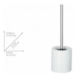 WENKO Porte Brosse WC Mila, Brosse WC Silicone Noire, Céramique, Ø 12x39,5 Cm, Blanc 6 WENKO Porte Brosse WC Mila, Brosse WC Silicone Noire, Céramique, Ø 12x39,5 Cm, Blanc -WENKO Soldes 16526909 2