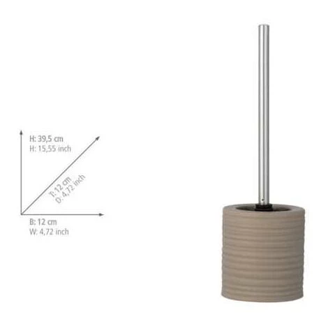 WENKO Porte Brosse WC Mila, Brosse WC Silicone Noire, Céramique, Ø 12x39,5 Cm, Sable 5 WENKO Porte Brosse WC Mila, Brosse WC Silicone Noire, Céramique, Ø 12x39,5 Cm, Sable – Image 3