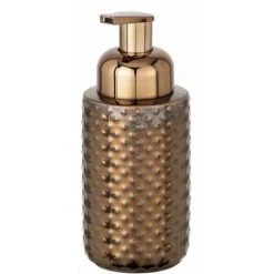 WENKO Distributeur Savon Mousse Keo, Pousse Mousse Distributeur, Capacité 330 Ml, Céramique à Relief, Ø 7,5x17 Cm, Cuivre