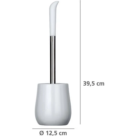 WENKO Porte Brosse WC Sydney, Brosse WC Silicone Noire, Céramique "soft Touch", Ø 12,5x39,5 Cm, Blanc Brillant 5 WENKO Porte Brosse WC Sydney, Brosse WC Silicone Noire, Céramique "soft Touch", Ø 12,5x39,5 Cm, Blanc Brillant – Image 3
