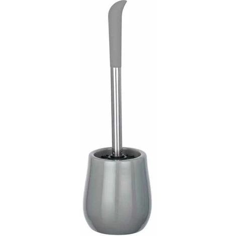 WENKO Porte Brosse WC Sydney, Brosse WC Silicone Noire, Céramique "soft Touch", Ø 12,5x39,5 Cm, Gris Brillant 3 WENKO Porte Brosse WC Sydney, Brosse WC Silicone Noire, Céramique "soft Touch", Ø 12,5x39,5 Cm, Gris Brillant