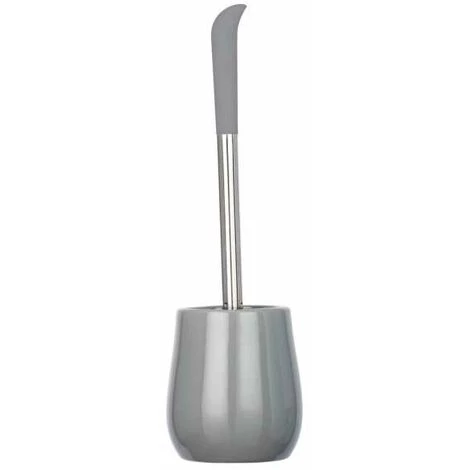 WENKO Porte Brosse WC Sydney, Brosse WC Silicone Noire, Céramique "soft Touch", Ø 12,5x39,5 Cm, Gris Brillant 4 WENKO Porte Brosse WC Sydney, Brosse WC Silicone Noire, Céramique "soft Touch", Ø 12,5x39,5 Cm, Gris Brillant – Image 2