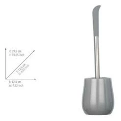 WENKO Porte Brosse WC Sydney, Brosse WC Silicone Noire, Céramique "soft Touch", Ø 12,5x39,5 Cm, Gris Brillant 8 WENKO Porte Brosse WC Sydney, Brosse WC Silicone Noire, Céramique "soft Touch", Ø 12,5x39,5 Cm, Gris Brillant -WENKO Soldes 16526937 3