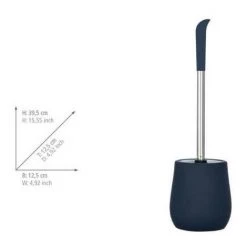 WENKO Porte Brosse WC Sydney, Brosse WC Silicone Noire, Céramique "soft Touch", Ø 12,5x39,5 Cm, Bleu Foncé Mat 6 WENKO Porte Brosse WC Sydney, Brosse WC Silicone Noire, Céramique "soft Touch", Ø 12,5x39,5 Cm, Bleu Foncé Mat -WENKO Soldes 16526941 2