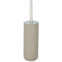 WENKO Porte Brosse WC Joy, Brosse WC Noire, Design Fermé, Ciment, Ø 9,5x36 Cm, Taupe