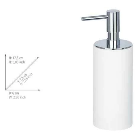 WENKO Distributeur Savon Liquide Ida, Capacité 140 Ml, Polyrésine, 6x17,5x7,5 Cm, Blanc 4 WENKO Distributeur Savon Liquide Ida, Capacité 140 Ml, Polyrésine, 6x17,5x7,5 Cm, Blanc – Image 2