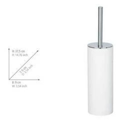 WENKO Brosse WC Ida, Brosse WC Silicone Noire, Design Fermé, Polyrésine, Ø 9x37,5 Cm, Blanc 6 WENKO Brosse WC Ida, Brosse WC Silicone Noire, Design Fermé, Polyrésine, Ø 9x37,5 Cm, Blanc -WENKO Soldes 16527032 2