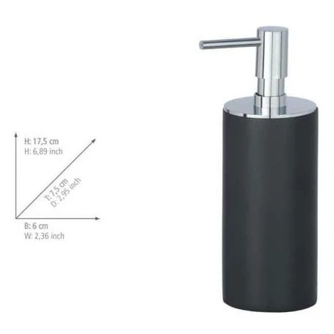 WENKO Distributeur Savon Liquide Ida, Capacité 140 Ml, Polyrésine, 6x17,5x7,5 Cm, Anthracite 5 WENKO Distributeur Savon Liquide Ida, Capacité 140 Ml, Polyrésine, 6x17,5x7,5 Cm, Anthracite – Image 3