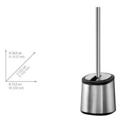 WENKO Brosse WC Kerr, Brosse WC Noire, Acier Inox, Ø 12,5x40 Cm, Mat -WENKO Soldes 16527043 2