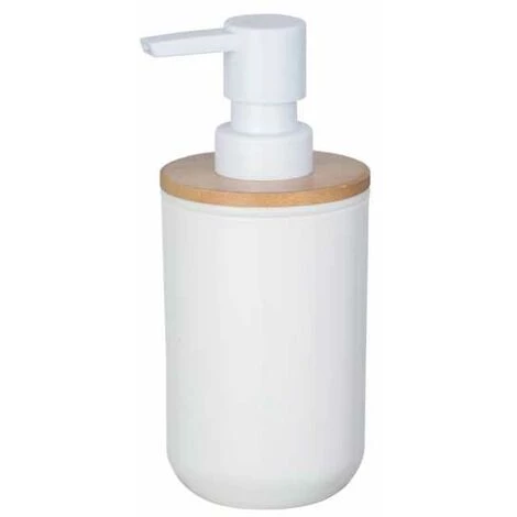 WENKO Distributeur Savon Liquide Posa, Capacité 330 Ml, Plastique - Bambou, 7x16,5x8 Cm, Blanc 3 WENKO Distributeur Savon Liquide Posa, Capacité 330 Ml, Plastique - Bambou, 7x16,5x8 Cm, Blanc