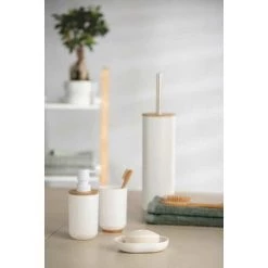 WENKO Distributeur Savon Liquide Posa, Capacité 330 Ml, Plastique - Bambou, 7x16,5x8 Cm, Blanc 9 WENKO Distributeur Savon Liquide Posa, Capacité 330 Ml, Plastique - Bambou, 7x16,5x8 Cm, Blanc -WENKO Soldes 16527047 4