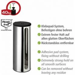 WENKO Stockeur Papier Toilette Detroit, Rangement Porte Papier Toilette Mural Fixation Sans Perçage Turbo-Loc® , 3 Rouleaux, Acier Inox, 13,5x36x14 Cm, Brillant 9 WENKO Stockeur Papier Toilette Detroit, Rangement Porte Papier Toilette Mural Fixation Sans Perçage Turbo-Loc® , 3 Rouleaux, Acier Inox, 13,5x36x14 Cm, Brillant -WENKO Soldes 16527066 3