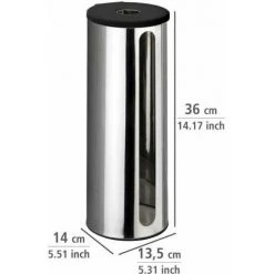 WENKO Stockeur Papier Toilette Detroit, Rangement Porte Papier Toilette Mural Fixation Sans Perçage Turbo-Loc® , 3 Rouleaux, Acier Inox, 13,5x36x14 Cm, Brillant 11 WENKO Stockeur Papier Toilette Detroit, Rangement Porte Papier Toilette Mural Fixation Sans Perçage Turbo-Loc® , 3 Rouleaux, Acier Inox, 13,5x36x14 Cm, Brillant -WENKO Soldes 16527066 5