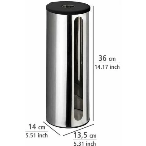 WENKO Stockeur Papier Toilette Detroit, Rangement Porte Papier Toilette Mural Fixation Sans Perçage Turbo-Loc® , 3 Rouleaux, Acier Inox, 13,5x36x14 Cm, Brillant 7 WENKO Stockeur Papier Toilette Detroit, Rangement Porte Papier Toilette Mural Fixation Sans Perçage Turbo-Loc® , 3 Rouleaux, Acier Inox, 13,5x36x14 Cm, Brillant – Image 5