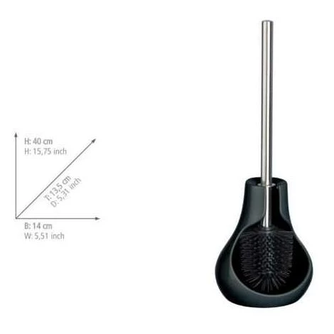 WENKO Brosse WC Silicone Drop Neo, Brosse WC Noire, Céramique, 14x40x13,5 Cm, Noir 4 WENKO Brosse WC Silicone Drop Neo, Brosse WC Noire, Céramique, 14x40x13,5 Cm, Noir – Image 2