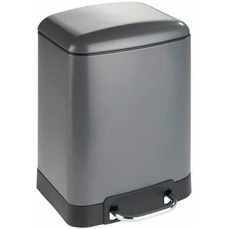 WENKO Poubelle Salle De Bain à Pédale Avec Frein De Chute Easy-Close Studio, Petite Poubelle Capacité 6L, Acier, 23x32x22,5 Cm, Gris Mat 3 WENKO Poubelle Salle De Bain à Pédale Avec Frein De Chute Easy-Close Studio, Petite Poubelle Capacité 6L, Acier, 23x32x22,5 Cm, Gris Mat