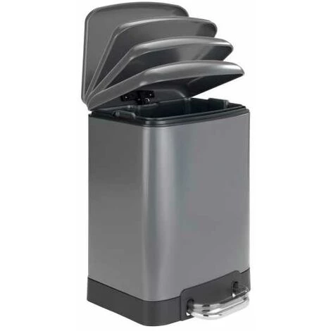 WENKO Poubelle Salle De Bain à Pédale Avec Frein De Chute Easy-Close Studio, Petite Poubelle Capacité 6L, Acier, 23x32x22,5 Cm, Gris Mat 4 WENKO Poubelle Salle De Bain à Pédale Avec Frein De Chute Easy-Close Studio, Petite Poubelle Capacité 6L, Acier, 23x32x22,5 Cm, Gris Mat – Image 2