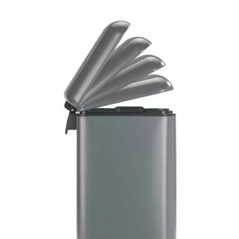 WENKO Poubelle Salle De Bain à Pédale Avec Frein De Chute Easy-Close Studio, Petite Poubelle Capacité 6L, Acier, 23x32x22,5 Cm, Gris Mat 5 WENKO Poubelle Salle De Bain à Pédale Avec Frein De Chute Easy-Close Studio, Petite Poubelle Capacité 6L, Acier, 23x32x22,5 Cm, Gris Mat – Image 3