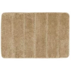 WENKO Tapis De Bain Steps, Tapis De Salle De Bain Antidérapant, épais, Polyester, 60x90 Cm, Sable