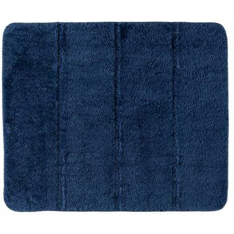 WENKO Tapis De Bain Steps, Tapis De Salle De Bain Antidérapant, épais, Polyester, 55x65 Cm, Bleu Marine 3 WENKO Tapis De Bain Steps, Tapis De Salle De Bain Antidérapant, épais, Polyester, 55x65 Cm, Bleu Marine