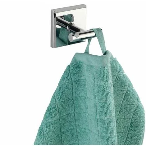 WENKO Crochet Mural Porte Serviette Duo Laceno, Crochet Mural Fixation Sans Perçage Power-Loc®, Plastique, 5,6x5,6x4,6 Cm, Chromé 4 WENKO Crochet Mural Porte Serviette Duo Laceno, Crochet Mural Fixation Sans Perçage Power-Loc®, Plastique, 5,6x5,6x4,6 Cm, Chromé – Image 2
