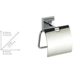WENKO Porte Papier Toilette Mural Arcole, Dérouleur Papier Toilette Avec Couvercle, Power-Loc® Fixation Sans Perçage, Acier Inox, 14,7x13,5x8 Cm, Brillant -WENKO Soldes 16527114 5