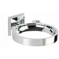 WENKO Porte Sèche-cheveux Mural Laceno, Support Sèche Cheveux Mural Fixation Sans Perçage Power-Loc®, Plastique, 13x5,6x15 Cm, Chromé