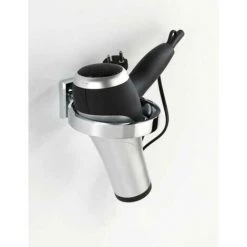 WENKO Porte Sèche-cheveux Mural Laceno, Support Sèche Cheveux Mural Fixation Sans Perçage Power-Loc®, Plastique, 13x5,6x15 Cm, Chromé -WENKO Soldes 16527116 4