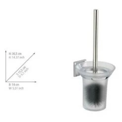 WENKO Brosse WC Murale Laceno, Brosse WC Suspendue Fixation Sans Perçage Power-Loc®, Plastique, 14x36,5x15,5 Cm, Chromé -WENKO Soldes 16527118 3