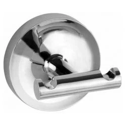 WENKO Crochet Mural Porte Serviette Duo Arcole, Crochet Mural Fixation Sans Perçage Power-Loc®, Plastique, Ø 5,8x4,7 Cm, Chromé