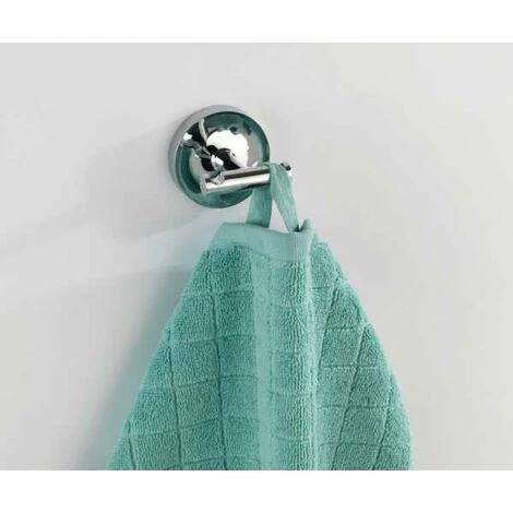 WENKO Crochet Mural Porte Serviette Duo Arcole, Crochet Mural Fixation Sans Perçage Power-Loc®, Plastique, Ø 5,8x4,7 Cm, Chromé 5 WENKO Crochet Mural Porte Serviette Duo Arcole, Crochet Mural Fixation Sans Perçage Power-Loc®, Plastique, Ø 5,8x4,7 Cm, Chromé – Image 3