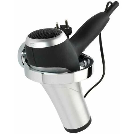 WENKO Porte Sèche-cheveux Mural Arcole, Support Sèche Cheveux Mural Fixation Sans Perçage Power-Loc®, Plastique, 13x5,8x15 Cm, Chromé 4 WENKO Porte Sèche-cheveux Mural Arcole, Support Sèche Cheveux Mural Fixation Sans Perçage Power-Loc®, Plastique, 13x5,8x15 Cm, Chromé – Image 2