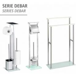 WENKO Porte Serviettes Salle De Bain Sur Pied Debar, 2 Barres Porte Serviette, Acier Inox - Verre, 20x83x46 Cm, Mat - Blanc 10 WENKO Porte Serviettes Salle De Bain Sur Pied Debar, 2 Barres Porte Serviette, Acier Inox - Verre, 20x83x46 Cm, Mat - Blanc -WENKO Soldes 16527154 4