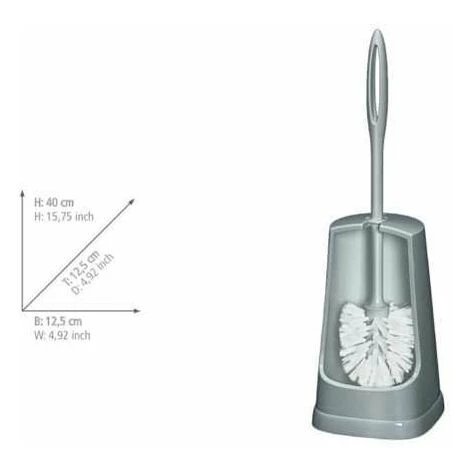 WENKO Brosse WC Simple - Brosse Double, Excellent Rapport Qualité/Prix, Plastique, 12,5x40,5x12,5 Cm, Gris 4 WENKO Brosse WC Simple - Brosse Double, Excellent Rapport Qualité/Prix, Plastique, 12,5x40,5x12,5 Cm, Gris – Image 2