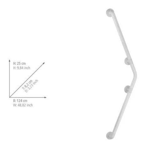 WENKO Barre D'appui Douche Et WC Secura, Poignée De Sécurité Salle De Bain D'angle, Aluminium, 124x25x8,2 Cm, Blanc 5 WENKO Barre D'appui Douche Et WC Secura, Poignée De Sécurité Salle De Bain D'angle, Aluminium, 124x25x8,2 Cm, Blanc – Image 3