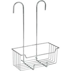 WENKO Etagère De Douche Milo, Panier Douche à Suspendre, Suspension Sans Perçage, Acier Inox, P14xL25xH36, Brillant
