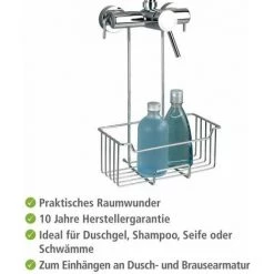 WENKO Etagère De Douche Milo, Panier Douche à Suspendre, Suspension Sans Perçage, Acier Inox, P14xL25xH36, Brillant 9 WENKO Etagère De Douche Milo, Panier Douche à Suspendre, Suspension Sans Perçage, Acier Inox, P14xL25xH36, Brillant -WENKO Soldes 16527225 3