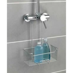 WENKO Etagère De Douche Milo, Panier Douche à Suspendre, Suspension Sans Perçage, Acier Inox, P14xL25xH36, Brillant 11 WENKO Etagère De Douche Milo, Panier Douche à Suspendre, Suspension Sans Perçage, Acier Inox, P14xL25xH36, Brillant -WENKO Soldes 16527225 5