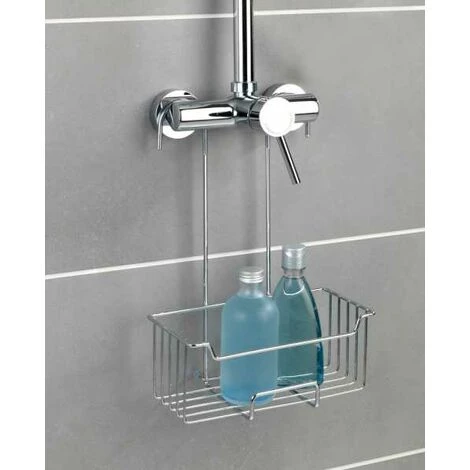 WENKO Etagère De Douche Milo, Panier Douche à Suspendre, Suspension Sans Perçage, Acier Inox, P14xL25xH36, Brillant 7 WENKO Etagère De Douche Milo, Panier Douche à Suspendre, Suspension Sans Perçage, Acier Inox, P14xL25xH36, Brillant – Image 5