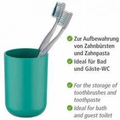 WENKO Gobelet Salle De Bain, Porte Brosse à Dent, Brasil, Plastique PET Incassable, ø7,3 X10,3 Cm, Vert 9 WENKO Gobelet Salle De Bain, Porte Brosse à Dent, Brasil, Plastique PET Incassable, ø7,3 X10,3 Cm, Vert -WENKO Soldes 16527267 3